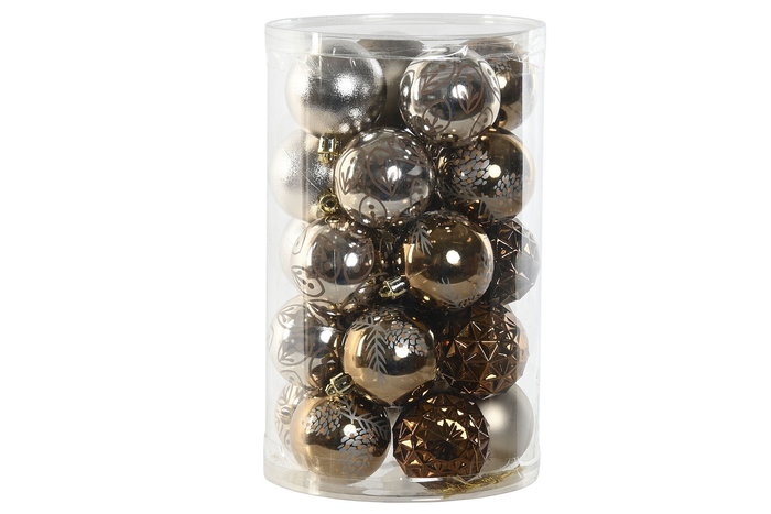 DKD Home Decor Bola Decoración Navidad Set 25 uds 16 x 26 x 16 cm Bronce