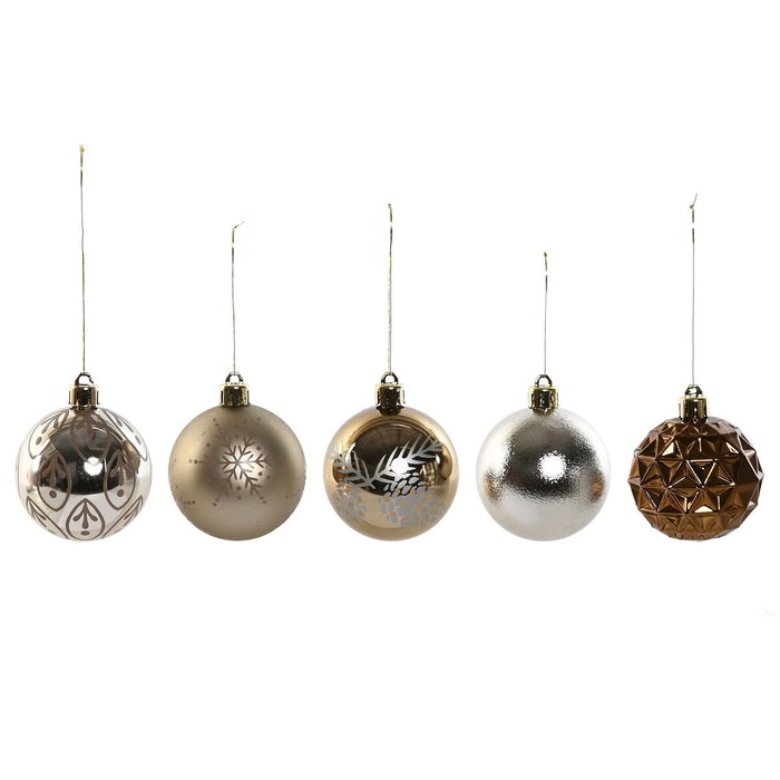 DKD Home Decor Set de 25 Bolas de Decoración Bronce
