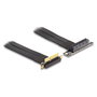 DeLOCK Tarjeta Elevadora PCI Express x4, Conector Macho a Ranura Hembra Angulados 90 grados con Cable de 60 cm, Negro
