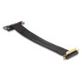 DeLOCK Tarjeta Elevadora PCI Express x4, Conector Macho a Ranura Hembra Angulados 90 grados con Cable de 60 cm, Negro