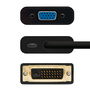 Nanocable Conversor DVI 24+1 a VGA HDB15, Adaptador de Vídeo Plug&Play, Negro, 10 CM + 20 CM