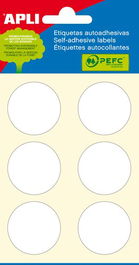Etiquetas Adh.Manuales Bolsa Apli Blancas Mini Redondas (6H) Ø 32 Mm 36 Uds.(02665) (Set de 10)