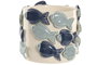 DKD Home Decor Macetero Atlantico Azul Blanco con Peces Cerámica