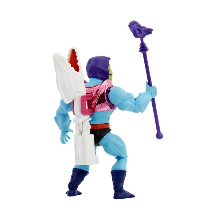 Mattel Figura Skeletor Puño Volador Masters Of The Universe 14cm Serie Netflix PVC con Arma y Efecto Power Attack