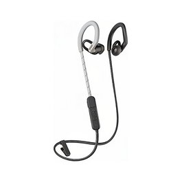 Poly BackBeat Fit 350 - Auriculares Deportivos Intrauditivos con Diadema, Resistentes al Sudor y Agua, Color Gris y Blanco