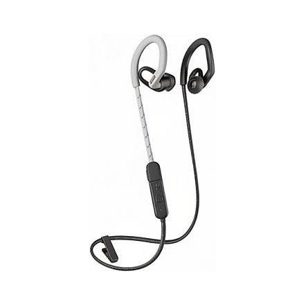 Poly BackBeat Fit 350 - Auriculares Deportivos Intrauditivos con Diadema, Resistentes al Sudor y Agua, Color Gris y Blanco