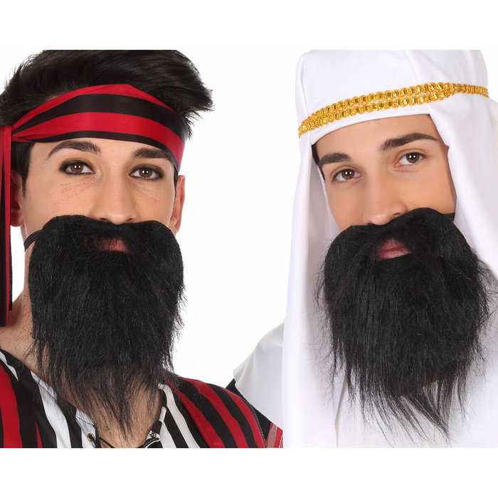 Atosa Barba Postiza Negra Espesa con Bigote para Adulto Atosa Barba Postiza Negra Espesa con Bigote para Adulto