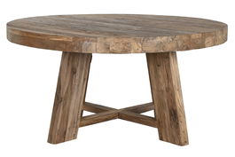 DKD Home Decor Mesa Comedor Item Home Redonda 160 x 160 x 78 cm Teca Reciclada Desmontable