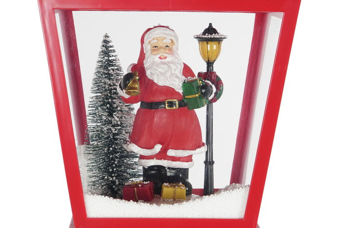 DKD Home Decor Farola LED Rojo y Blanco con Efecto Nieve Musical