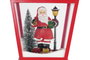 DKD Home Decor Farola LED Rojo y Blanco con Efecto Nieve Musical