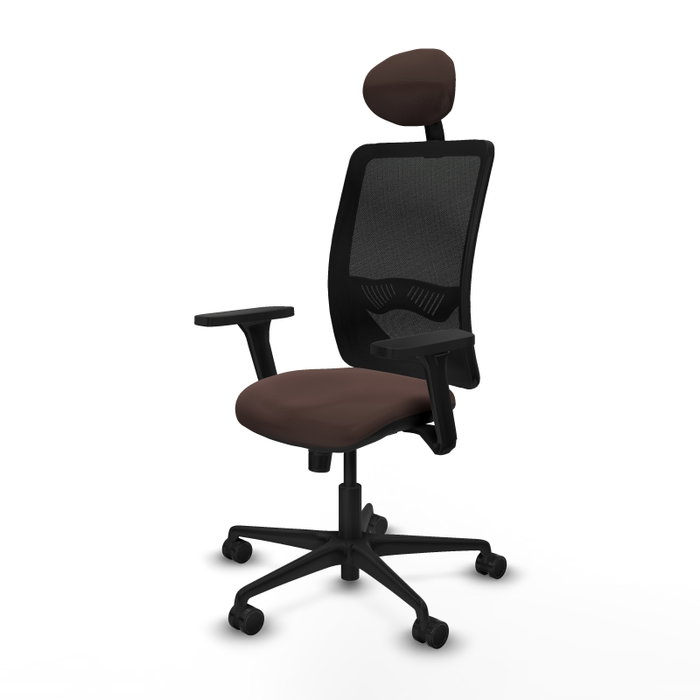 PIQUERAS Y CRESPO Silla de oficina Zulema con mecanismo Sincro, Marrón oscuro y Negro PIQUERAS Y CRESPO Silla de oficina Zulema con mecanismo Sincro, Marrón oscuro y Negro