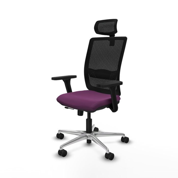 PIQUERAS Y CRESPO Silla de oficina Haches con mecanismo Sincro/Traslack Morado y Negro