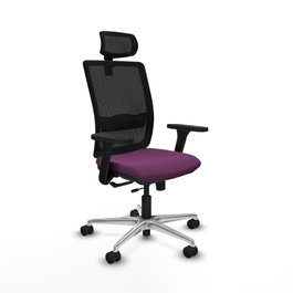 PIQUERAS Y CRESPO Silla de oficina Haches con mecanismo Sincro/Traslack Morado y Negro