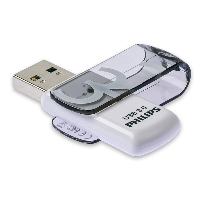 Philips USB 3.0 32GB STICK Vivid Edition Pack de 2 - Shadow Grey, Gris y Blanco, Velocidad de lectura 100 MB/s