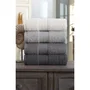 Aucune - Juego de 4 Toallas de Mano Gris 50 x 85 cm
