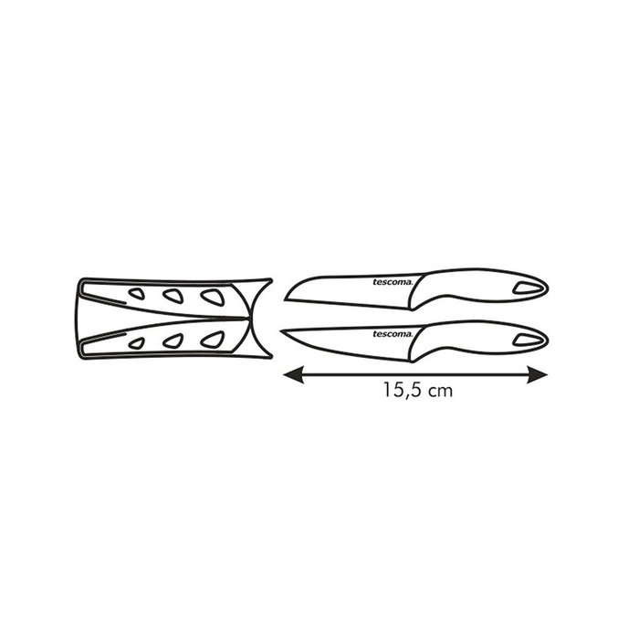 Tescoma Mini cuchillos Presto 6 cm, 2 uds. de cuchillo con funda protectora