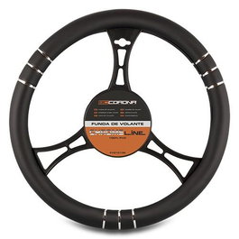 Abc Funda para Volante Chromeline Negro CS 6 FVO10136 | Universal en PVC Antideslizante, 100% Lavable