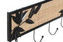DKD Home Decor Perchero Oriental Natural Negro Hierro Ratan 4.5 x 16 x 40 cm (2 Unidades)