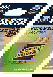 Varta 56813101402 Pilas Recargables NiMH HR03 AAA 800mAh Accu Recycled 2uds