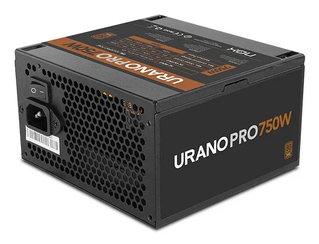 Nox Urano PRO 750W 80 Plus Bronze Fuente de Alimentación ATX - Cables Planos - Ventilador 120mm - Negro