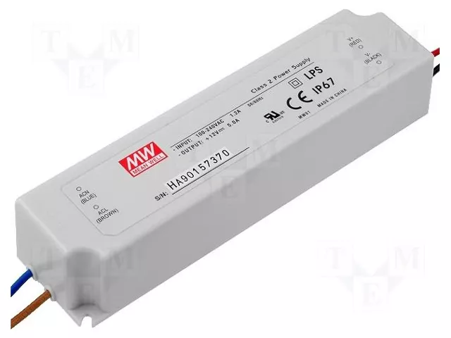 MEAN WELL LPV-60-5 Alimentador LED 40W 5VDC 8A MEAN WELL LPV-60-5 Alimentador LED 40W 5VDC 8A