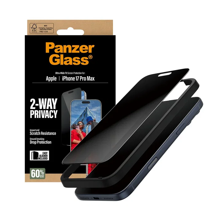 PanzerGlass Protector de Pantalla de Privacidad 2-Way iPhone 17 Pro Max