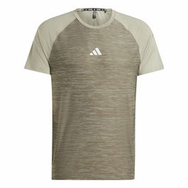Camiseta de Manga Corta Hombre Adidas Gym+ 3 Bandas Marrón
