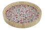 DKD Home Decor Bandeja de Decoración MDF y Metal Country Floral Natural 26x26x14,5 cm