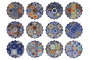 DKD Home Decor Posavasos de Dolomita Azulejos Multicolor