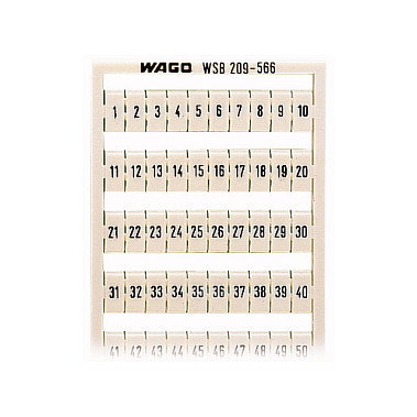 WAGO 209-566 Marcadores para bloque de terminales Blanco WAGO 209-566 Marcadores para bloque de terminales Blanco