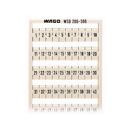 WAGO 209-566 WSB Tarjeta de Marcado Impresa Blanca