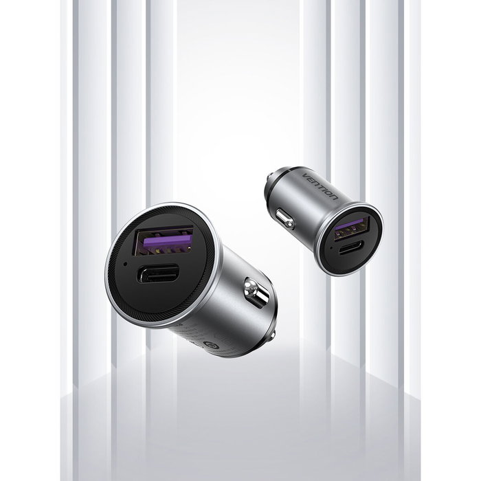 Vention Cargador de Coche FFFH0 30W con 1xUSB-C y 1xUSB