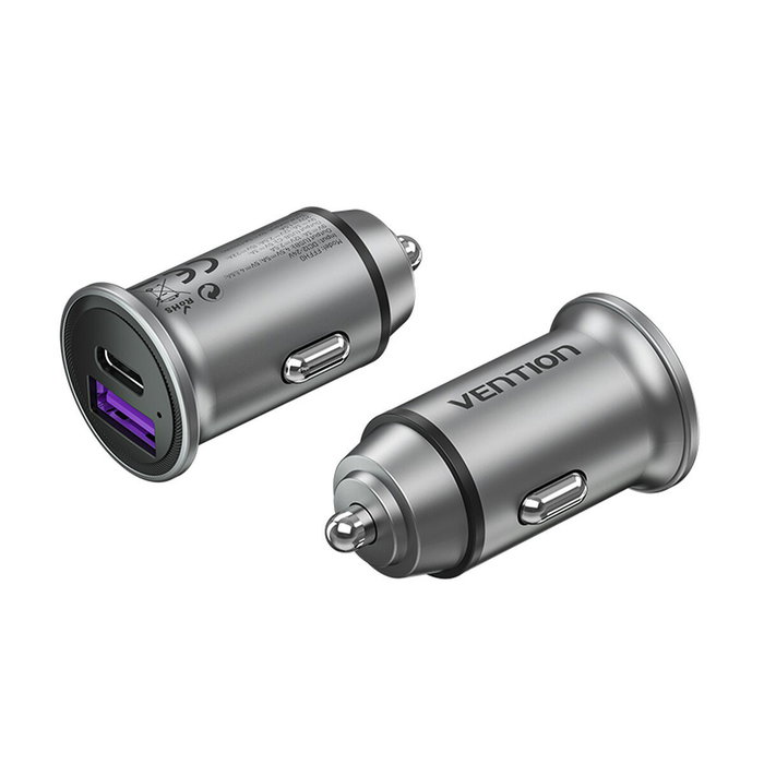 Vention Cargador de Coche FFFH0 30W con 1xUSB-C y 1xUSB