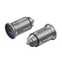Vention Cargador de Coche FFFH0 de 30W con 1xUSB Tipo C y 1xUSB, Carga Rápida QC3.0/QC4/PD3.0, Alimentación por Encendedor, Gris Aluminio