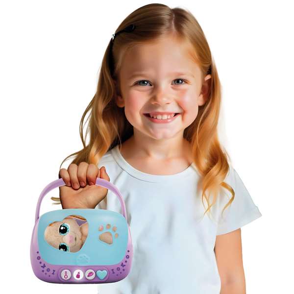 Imc Toys Peluche Baby Paws Perro Recién Nacido con Sonido y Luces, Incluye Cuna Transportín, Biberón y Accesorios, 10.3 cm