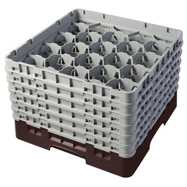 CAMBRO Cesta de lavado 20 compartimentos 6 alturas Castaño