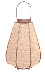 DKD Home Decor Portavelas Yute y Bambú Natural 36x36x63 cm