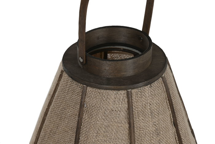 DKD Home Decor Portavelas Yute y Bambú Natural 36x36x63 cm