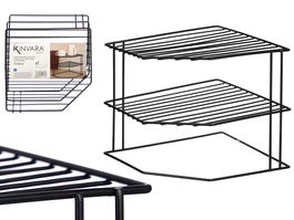Kinvara Estanteria Esquinera 2 Baldas Negra 22.5 x 19.7 x 22.5 cm (Set de 12)