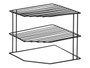 Kinvara Estanteria Esquinera 2 Baldas Negra 22.5 x 19.7 x 22.5 cm (Set de 12)