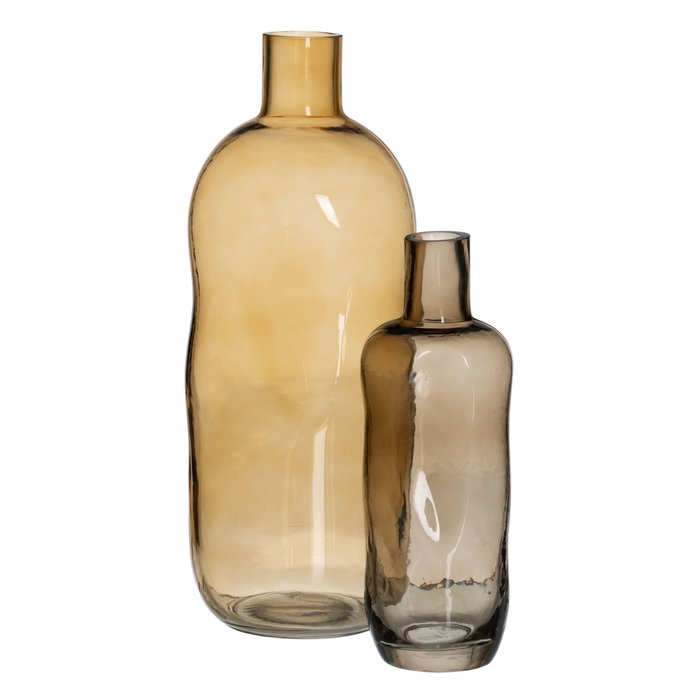 Ixia Botella Marrón Cristal Decoración Set de 2 Ixia Botella Marrón Cristal Decoración Set de 2