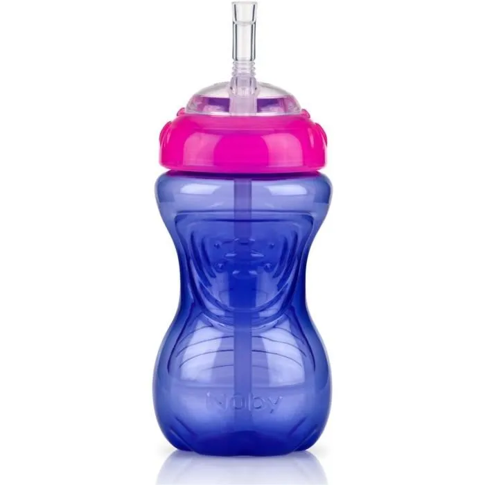 Nuby Vasos a prueba de fugas con pajitas flexibles (paquete de 3) Niñas NUB0048526953288 Nuby Vasos a prueba de fugas con pajitas flexibles (paquete de 3) Niñas NUB0048526953288