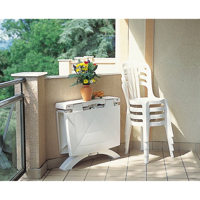 Grill Me Mesa Vega 118x77 Blanco de Resina Plegable