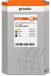 Prindo Classic XL Multipack negro, cian, magenta, amarillo ~4.475 páginas compatible HP 934XL 935XL