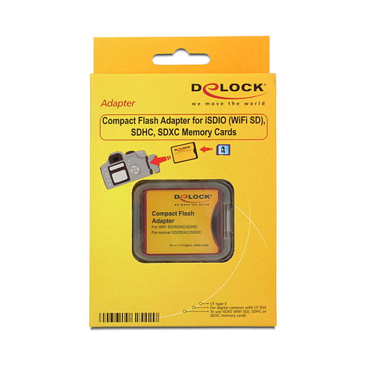 DeLOCK Adaptador Compact Flash para iSDIO (WiFi SD), SDHC y SDXC