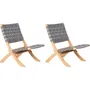 Beau Rivage GAVERONBS02153 Conjunto de 2 Sillones Bajos de Jardín VERONE Gris Claro