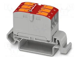 PHOENIX CONTACT PTVFIX 6X2,5-NS35A RD Conector de carril Push-in Rojo