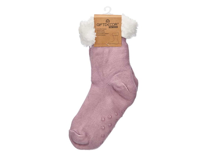 GIFTDECOR Calcetín Sherpa Adulto Lila Claro GIFTDECOR Calcetín Sherpa Adulto Lila Claro