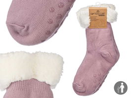 Giftdecor Calcetín Sherpa Adulto Lila Claro 21 cm x 39 cm x 5 cm (Set de 12)