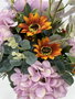 Obouquet Ramo De Flores Artificiales Naroa Rosa con Rosas, Agapanthus, Flor de Cera y Hortensias